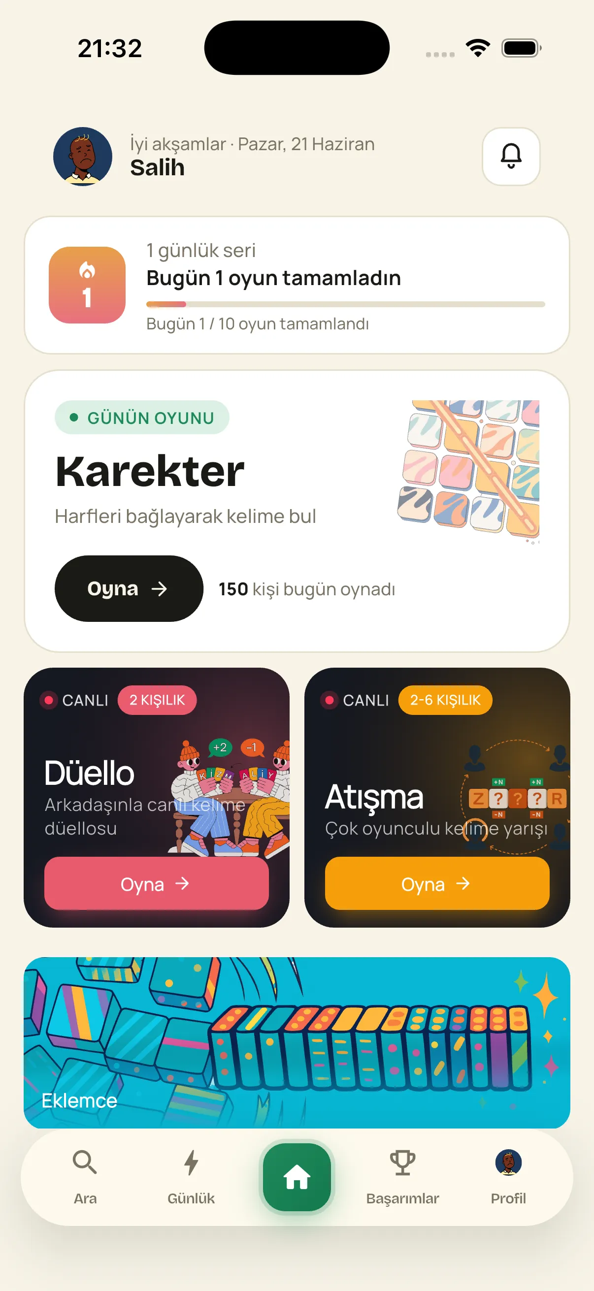 Kelimely iOS uygulaması ekran görüntüsü