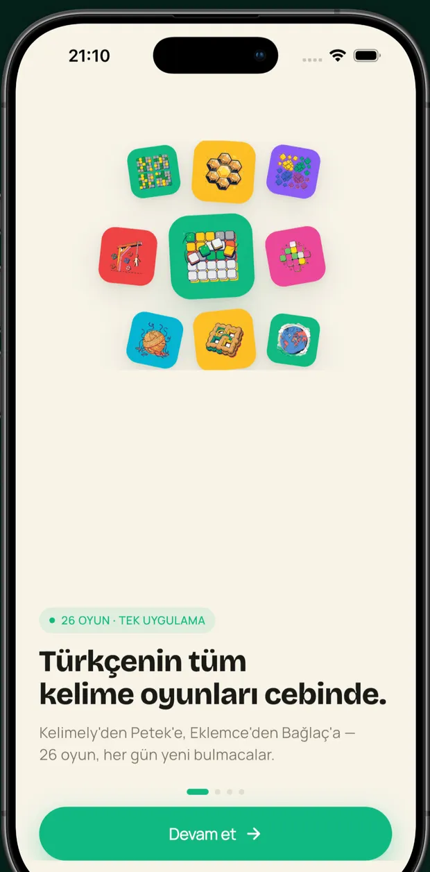 Kelimely iOS uygulaması ekran görüntüsü